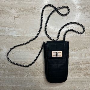 Chanel Black Suede Mini Phone Bag (2000-2002)